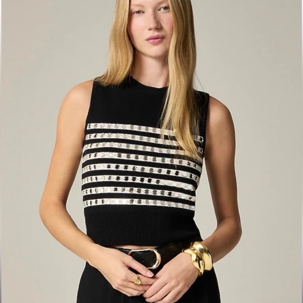 J.Crew Embellished sleeveless sweater